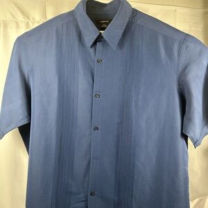 Claiborne 3 XL Men’s Short-Sleeve Button-Down Shirt in Slate Blue